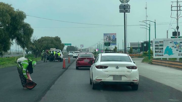 Viernes de tráfico en la autopista México-Pachuca por obras; aquí la zona afectada