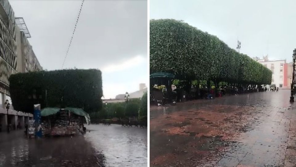 La lluvia de ayer por la tarde en el corazón de León.