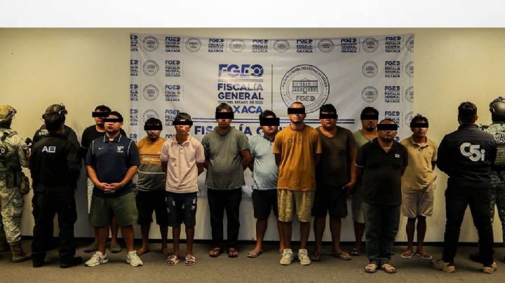 Desarticulan banda de extorsionadores en Oaxaca, ligados a "Los Cromos" y al "CJNG"; hay 11 detenidos