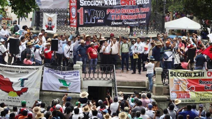 Maestros convocan a manifestarse durante la gira de Claudia Sheinbaum en Oaxaca