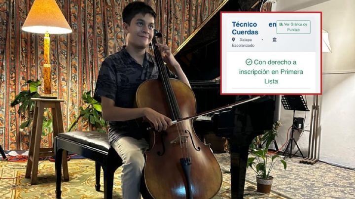Ingreso UV: Rodrigo logra primer lugar en Técnico en Cuerdas en violoncello