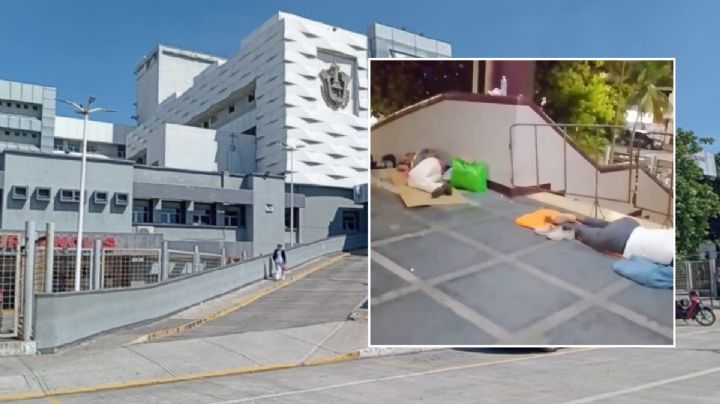 Familiares de pacientes del Hospital Regional de Veracruz duermen afuera en el piso (VIDEO)