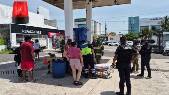Tanque de gas saca flamazo en estación de Boca del Río; hay lesionados